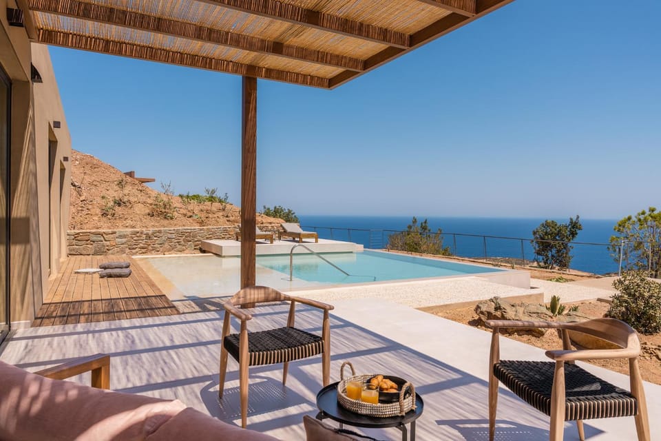 Day, Natural landscape, View (from property/room), Seating area, Pool view, Sea view, sunbed