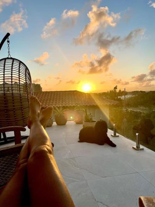 Day, Natural landscape, View (from property/room), Balcony/Terrace, Seating area, Sunset