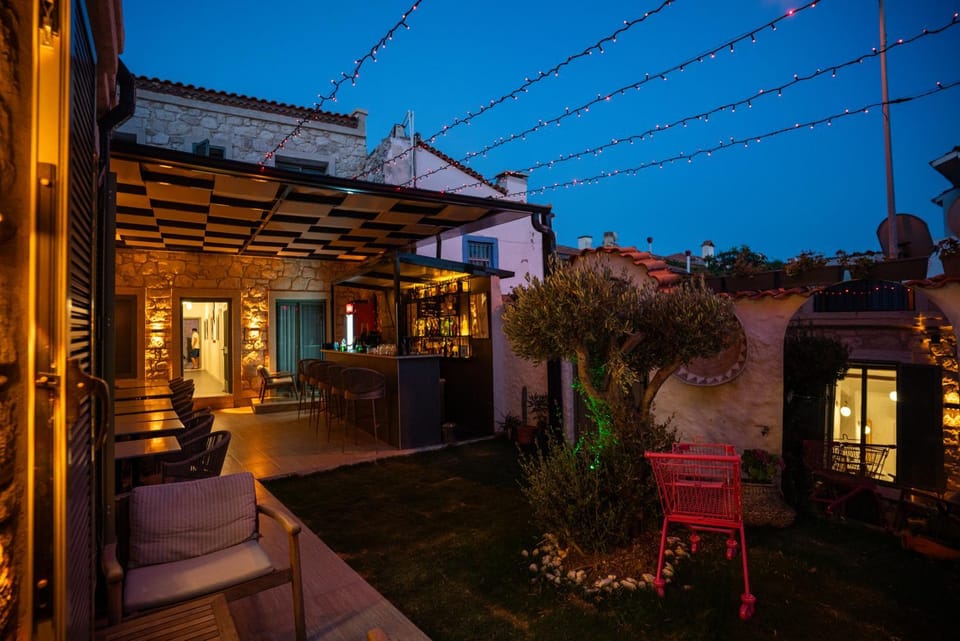 Property building, Patio, Night, Garden view