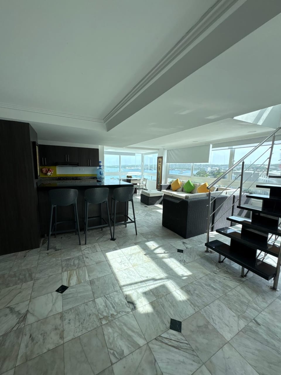 Kitchen or kitchenette, Living room, Dining area, air conditioner