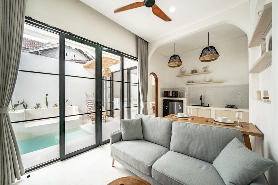 Living room, Seating area, Pool view, Swimming pool