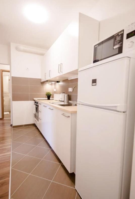 Kitchen or kitchenette, dishwasher, stove
