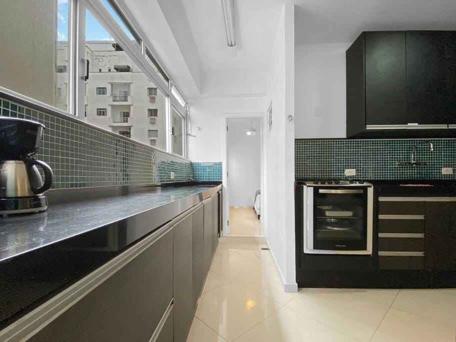Kitchen or kitchenette, oven, stove