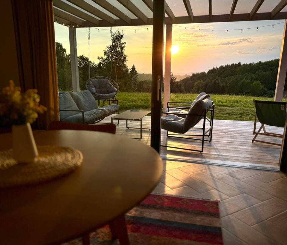 Day, Natural landscape, View (from property/room), Balcony/Terrace, Living room, Seating area, Dining area, Garden view, Sunset