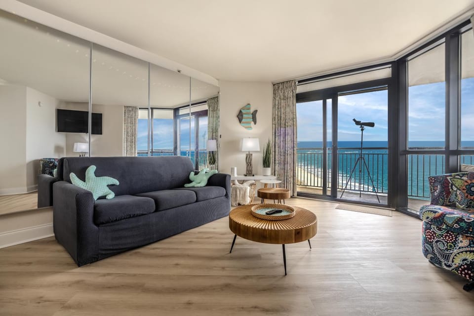 Living room, Seating area, Sea view