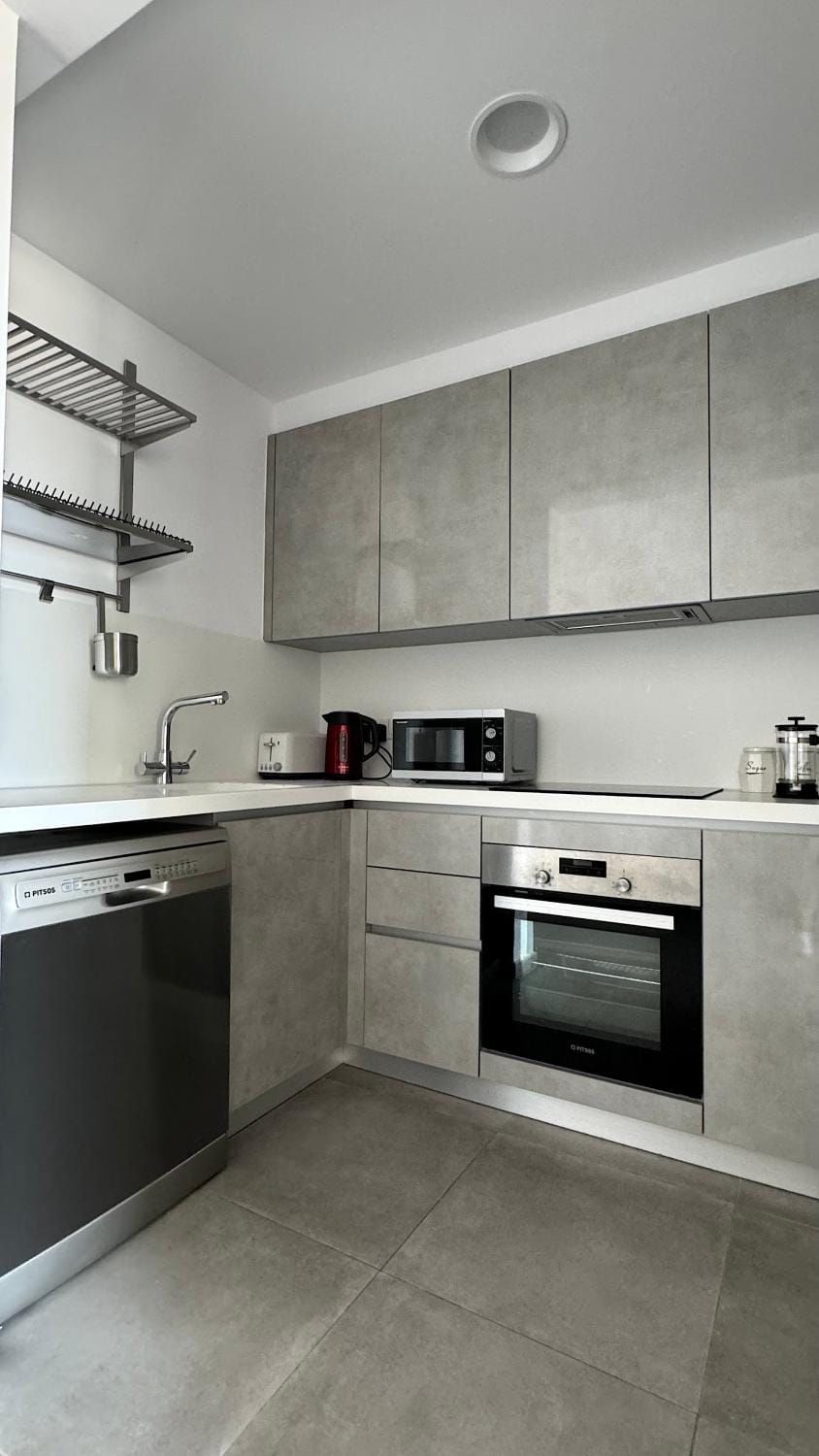 Kitchen or kitchenette, dishwasher