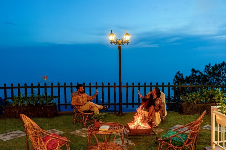 Patio, Night, People, Natural landscape, Guests, group of guests