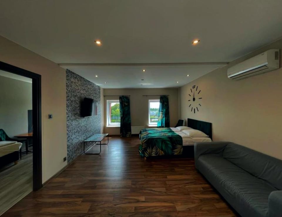 Bed, TV and multimedia, Living room, Seating area