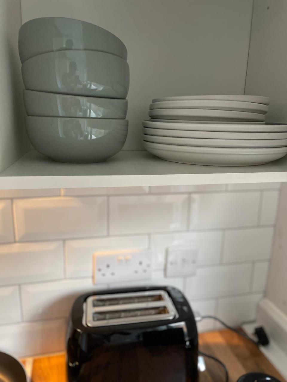 Kitchen or kitchenette, toaster