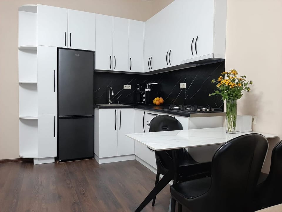 Kitchen or kitchenette, Dining area, stove
