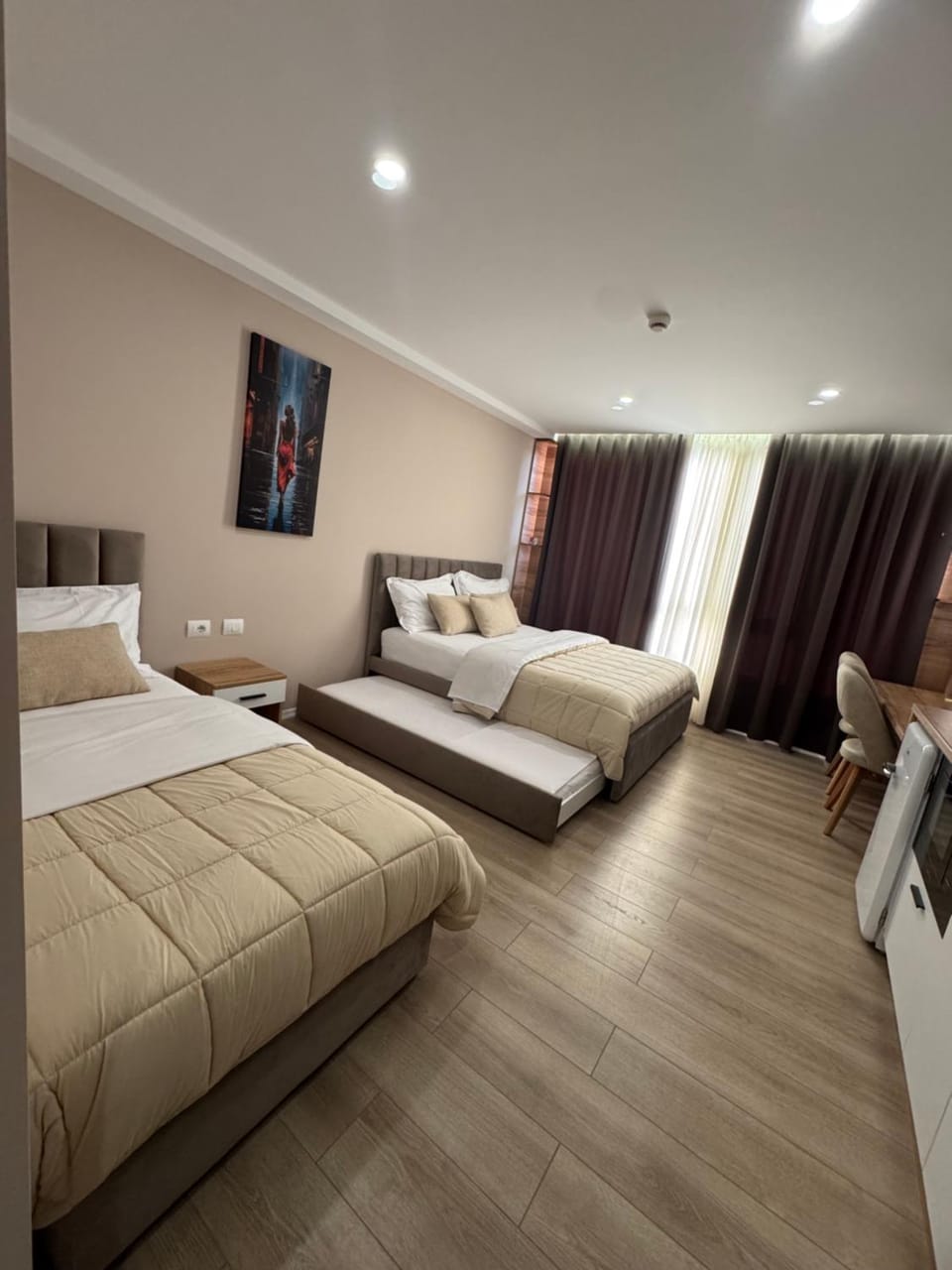 Bed, Coffee/tea facilities, View (from property/room), Other, Other, Photo of the whole room, Decorative detail, Decorative detail, Bedroom, cot, Open Air Bath, Family, Family, babysiter, bidet, hair dryier, wardrobe, air conditioner, air conditioner