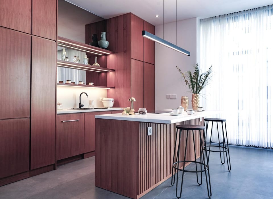 Kitchen or kitchenette, Living room, Dining area