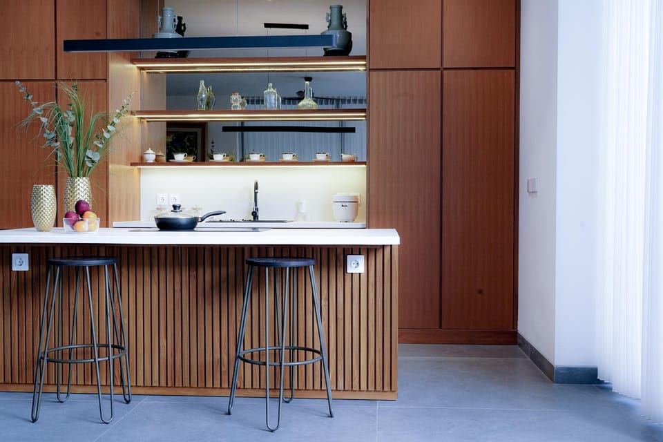 Kitchen or kitchenette, Living room, Dining area