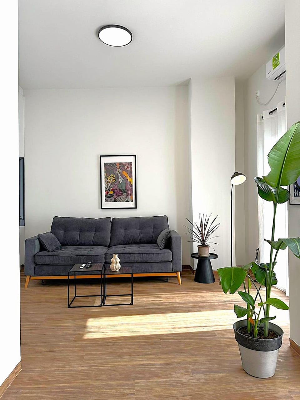 Living room, Seating area, air conditioner