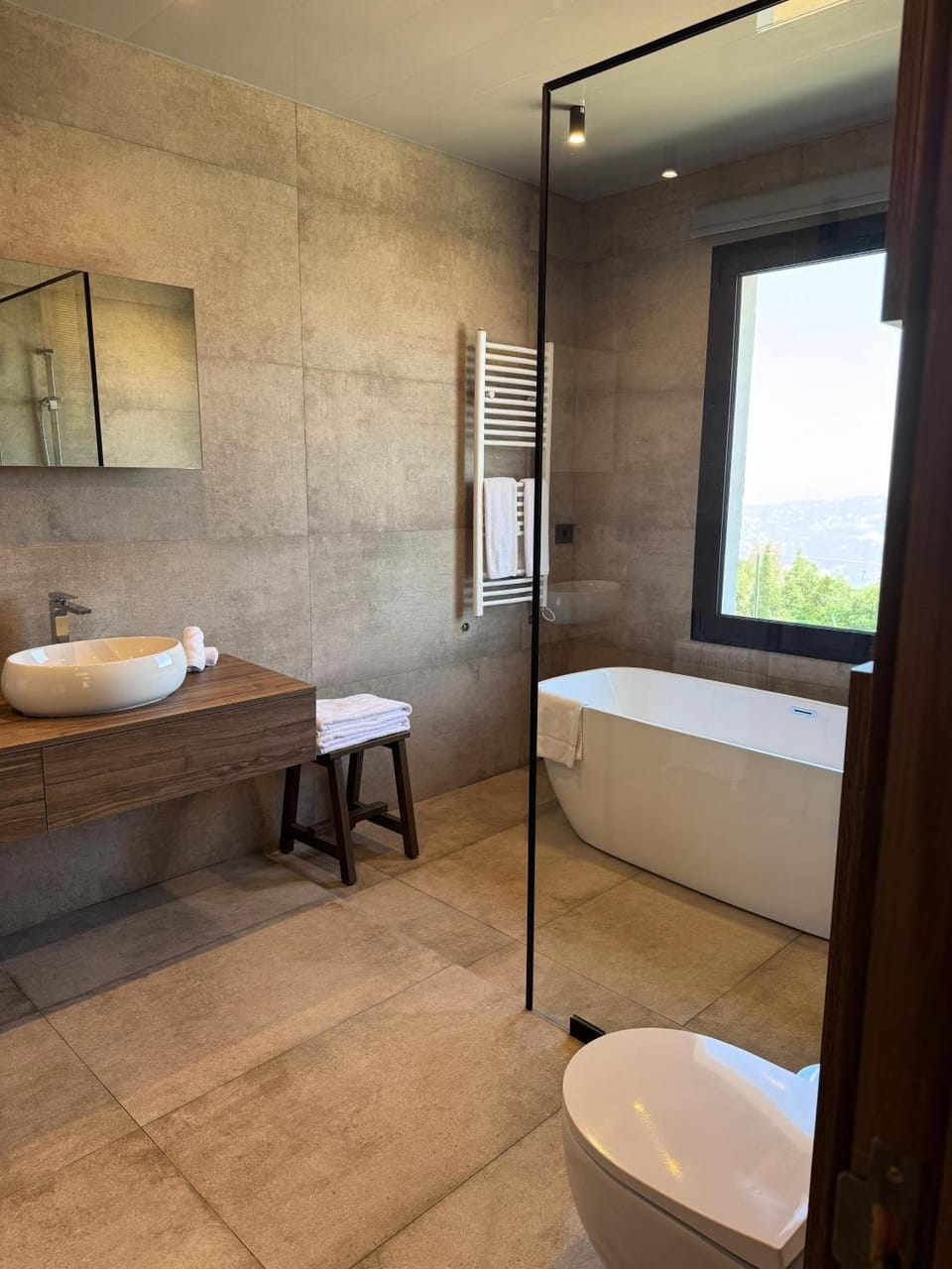 Shower, Toilet, Bath, towels
