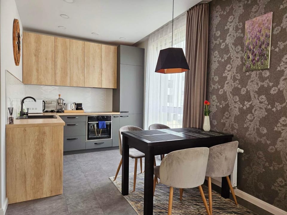 Modern gem with an office corner at Jonas Hill waterfront Apartment in Klaipėda