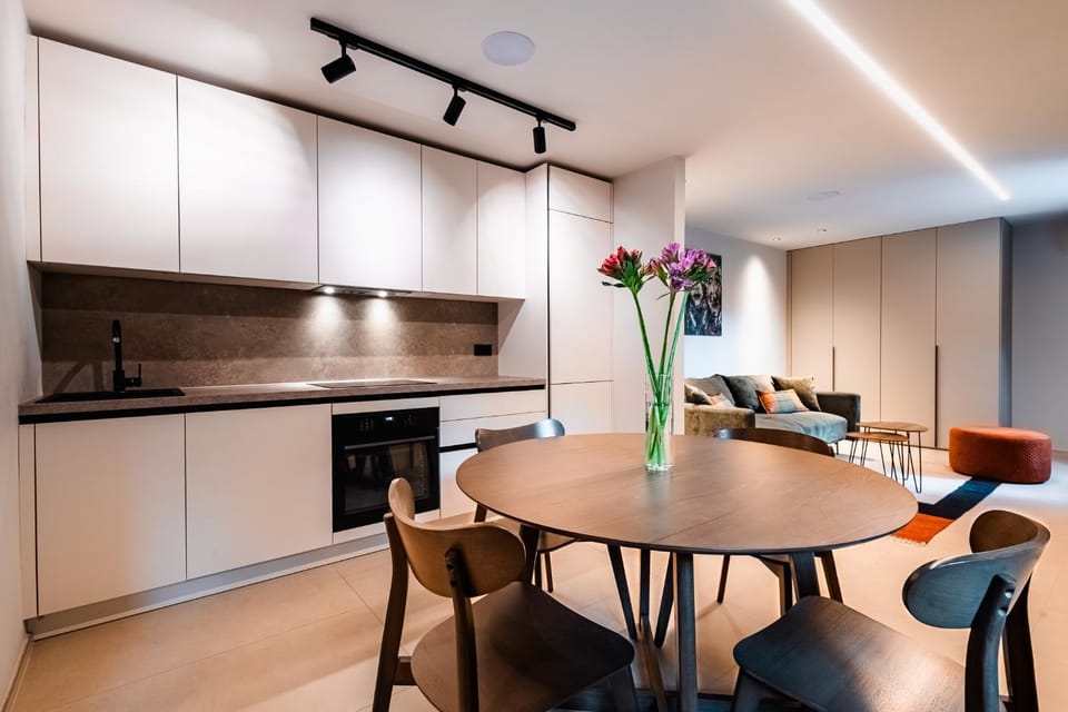 Living room, kitchen