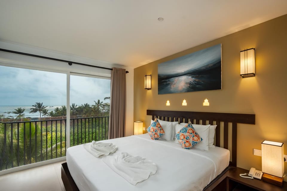 Bed, View (from property/room), Balcony/Terrace, Bedroom, Sea view, towels