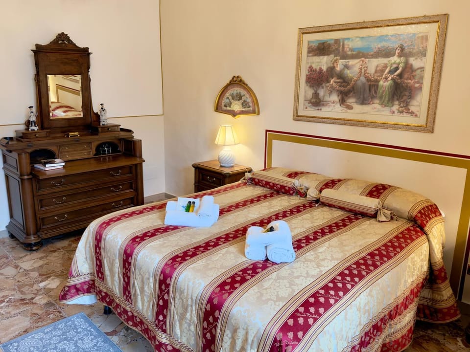 Bed, Bedroom, heating, towels, air conditioner