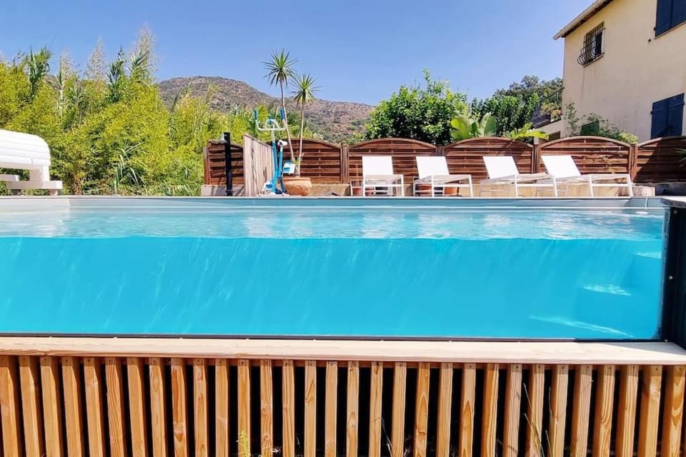 Natural landscape, Pool view, Swimming pool, sunbed