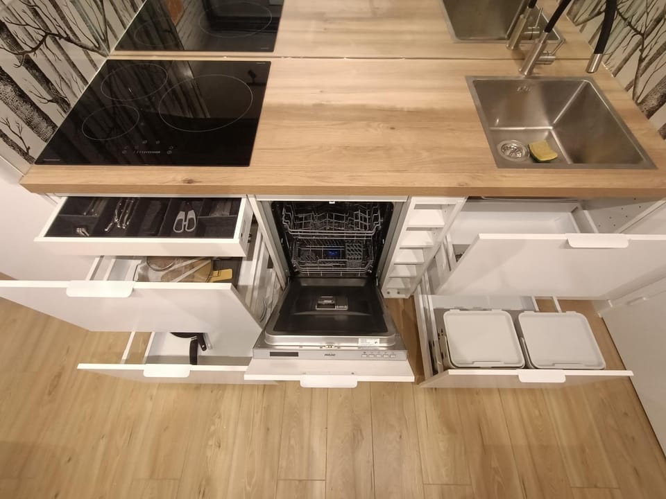 Kitchen or kitchenette, dishwasher