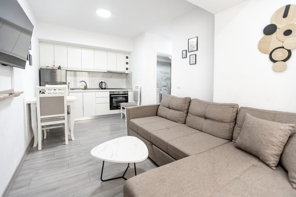 Kitchen or kitchenette, Living room, Seating area, Dining area, dishwasher, minibar, oven, stove, toaster