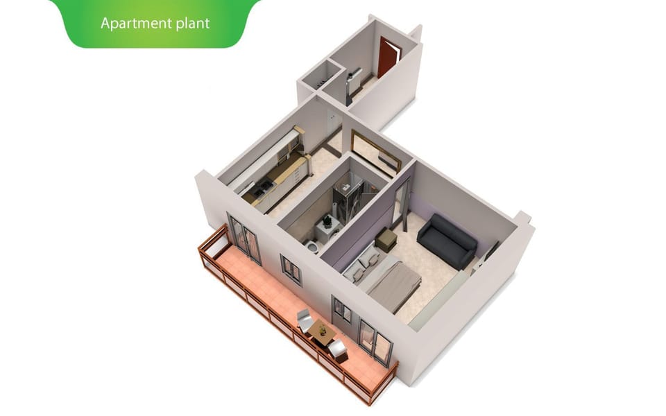 Photo of the whole room, Floor plan
