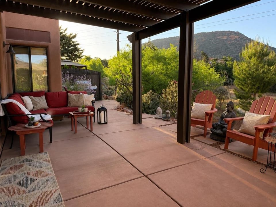 Patio, Garden, Seating area, Mountain view