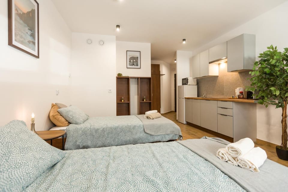 Bed, Kitchen or kitchenette, Living room, Photo of the whole room, Seating area, Bedroom, towels