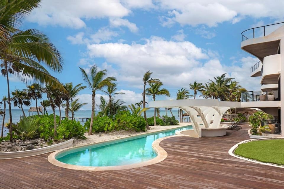Property building, Day, Natural landscape, Garden view, Pool view, Sea view, Swimming pool