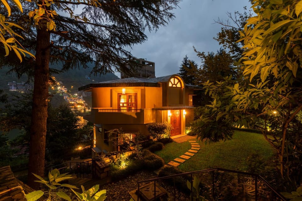 Property building, Spring, Night, Natural landscape, Garden, Garden view