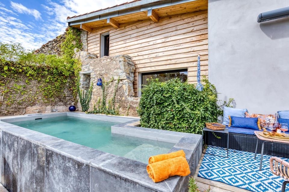 Property building, Living room, Swimming pool