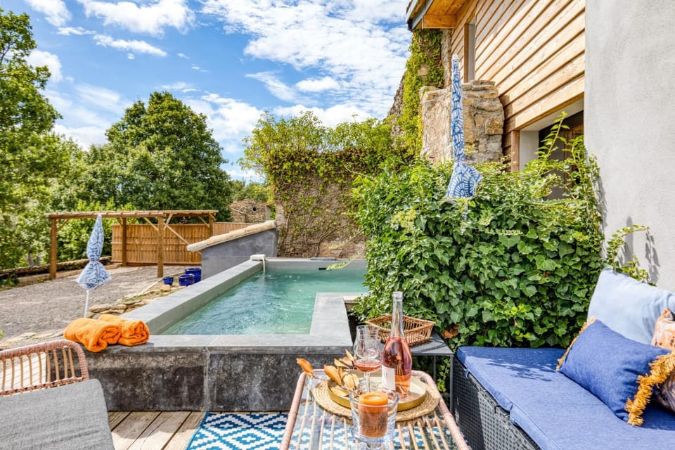 Property building, Living room, Swimming pool