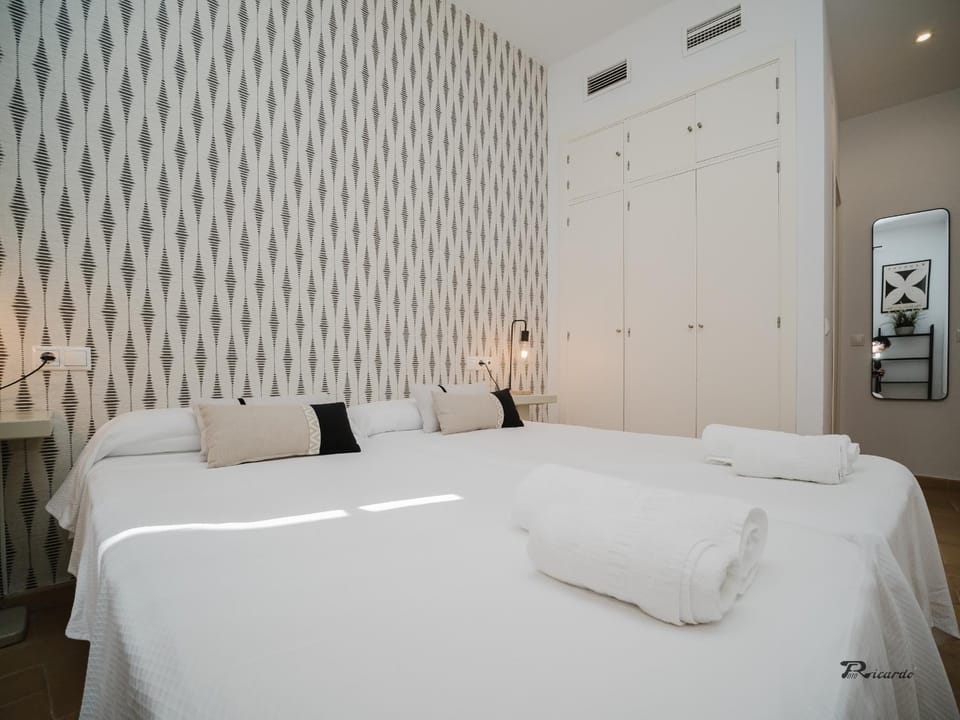 Bed, Photo of the whole room, Bedroom, towels, wardrobe