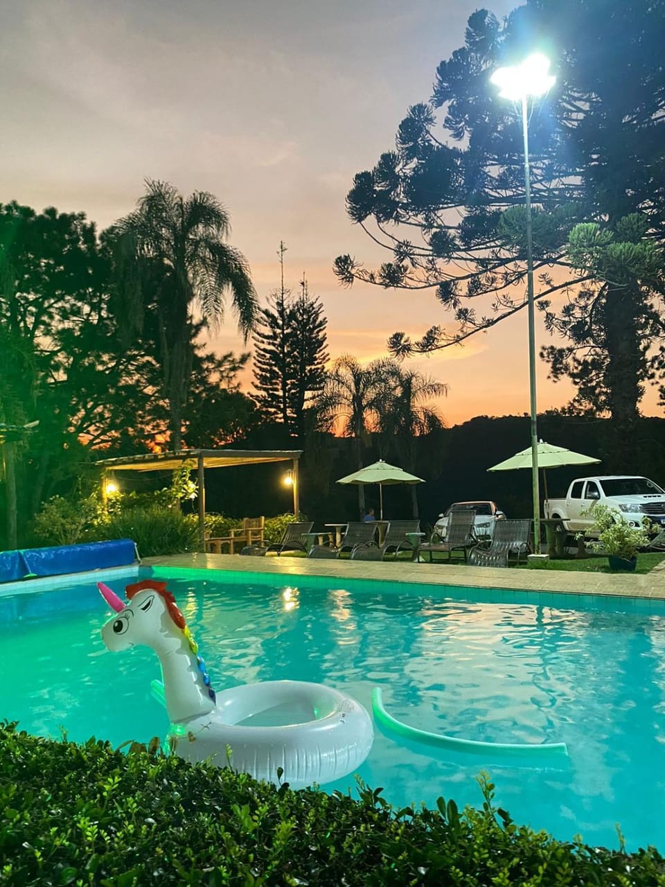 Swimming pool, Sunset