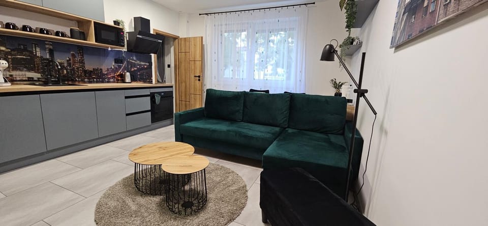 Living room, kitchen