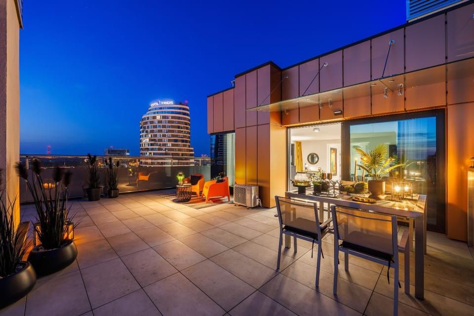 Night, Balcony/Terrace, Seating area