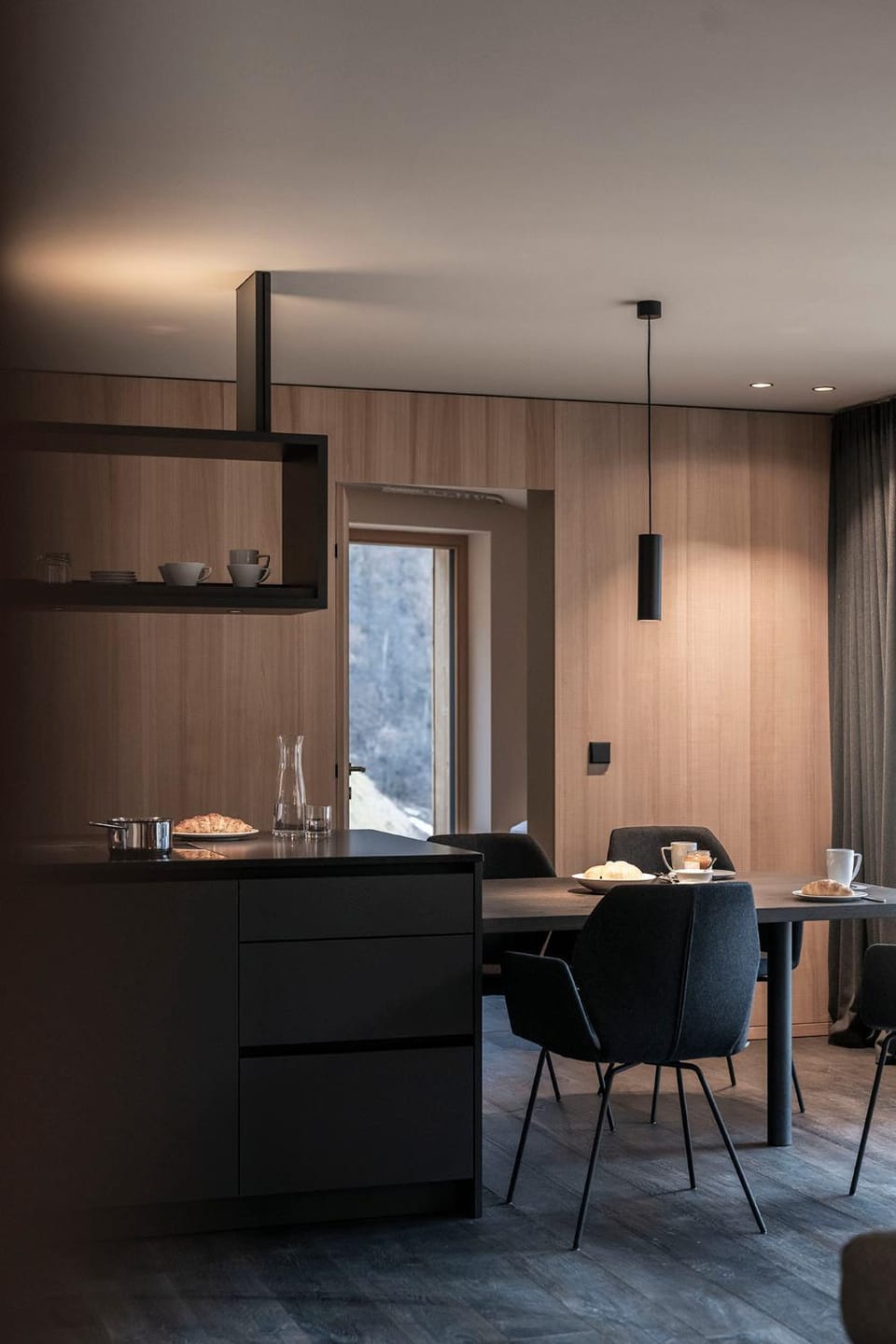 Kitchen or kitchenette, Living room, Dining area