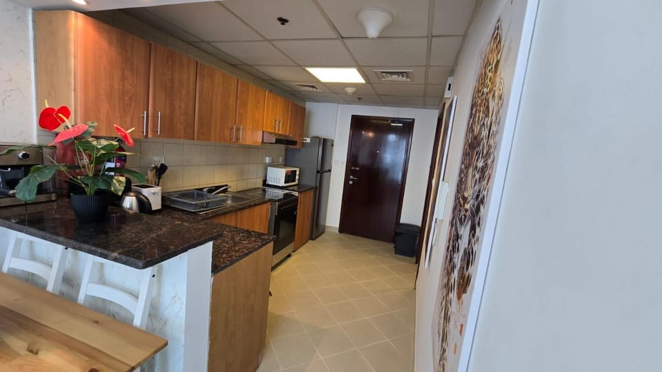 Kitchen or kitchenette, minibar, oven, stove