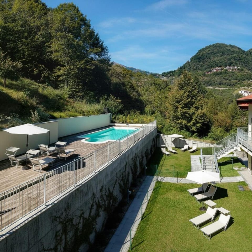 Spring, Day, Natural landscape, Bird's eye view, Summer, Garden, Solarium, View (from property/room), View (from property/room), Floor plan, Garden view, Garden view, Mountain view, Pool view, Swimming pool, Open Air Bath, Open Air Bath, sunbed