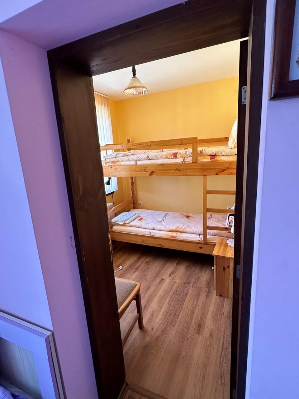 Photo of the whole room, bunk bed