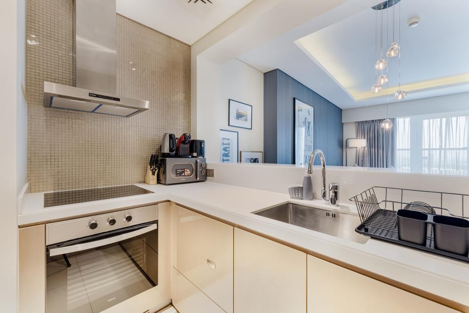 Kitchen or kitchenette, stove, toaster