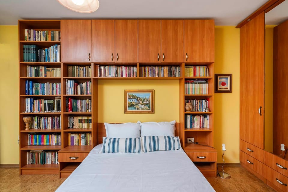 Bed, Library, Bedroom