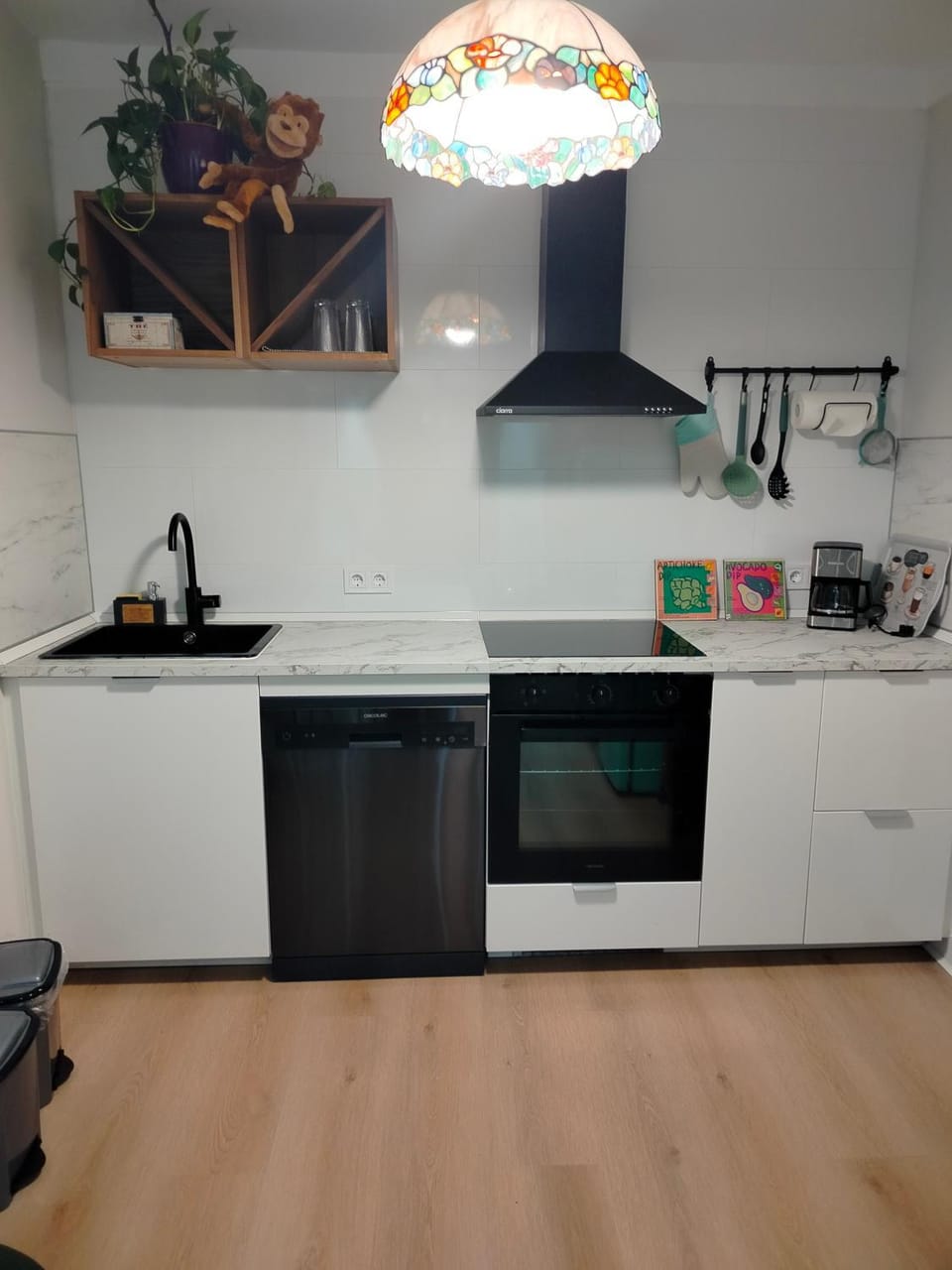 Kitchen or kitchenette, dishwasher, stove