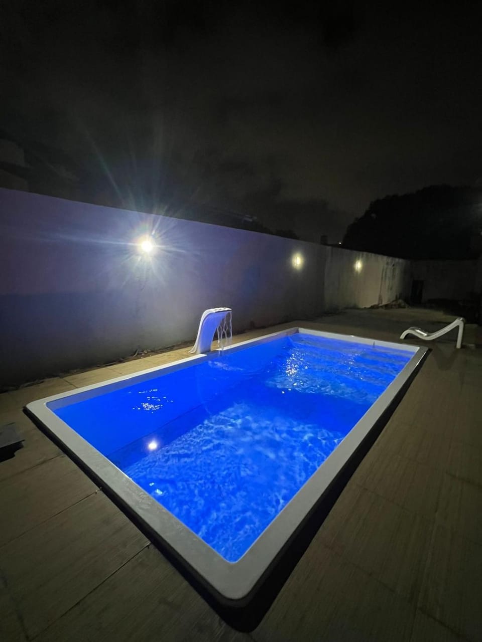 Night, Pool view, Swimming pool, Swimming pool