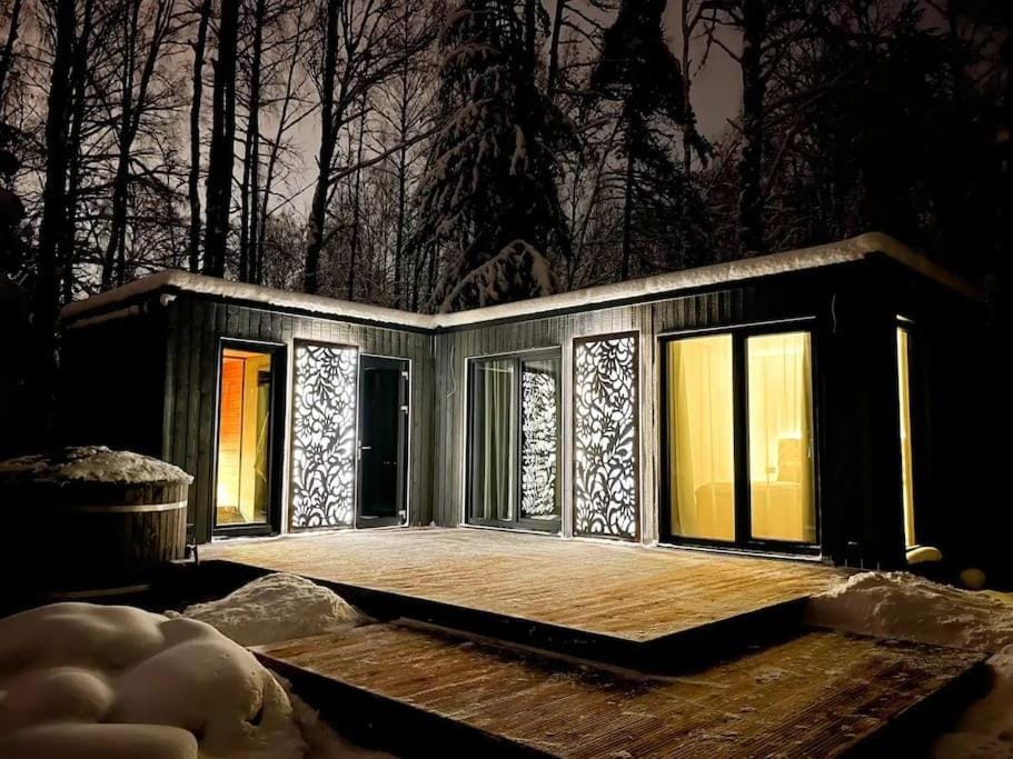 Property building, Night, Winter