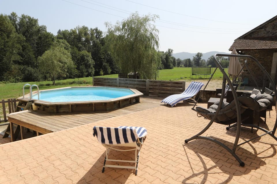 Patio, Spring, Day, Natural landscape, Garden, Garden view, Pool view, Swimming pool, Swimming pool, sunbed