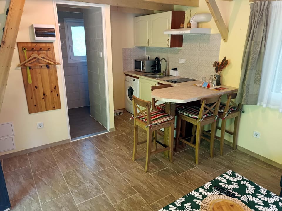Kitchen or kitchenette, Dining area, stove