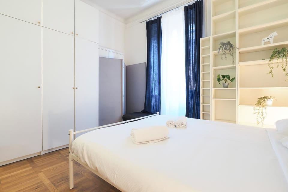 Bed, Photo of the whole room, Bedroom, towels, wardrobe