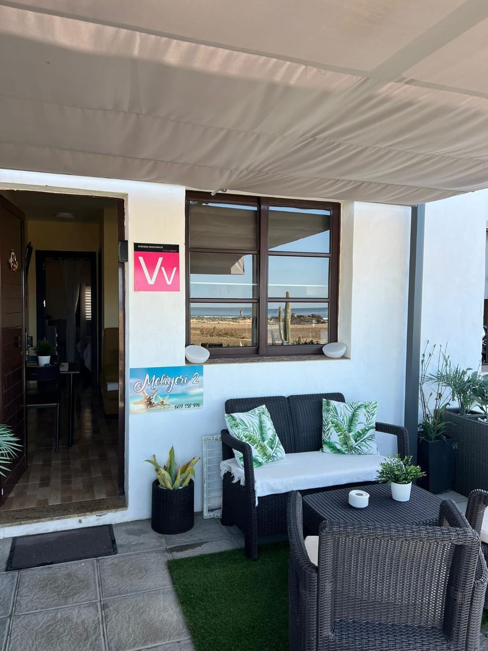 Patio, Facade/entrance, Day, View (from property/room), Balcony/Terrace, Living room, Seating area